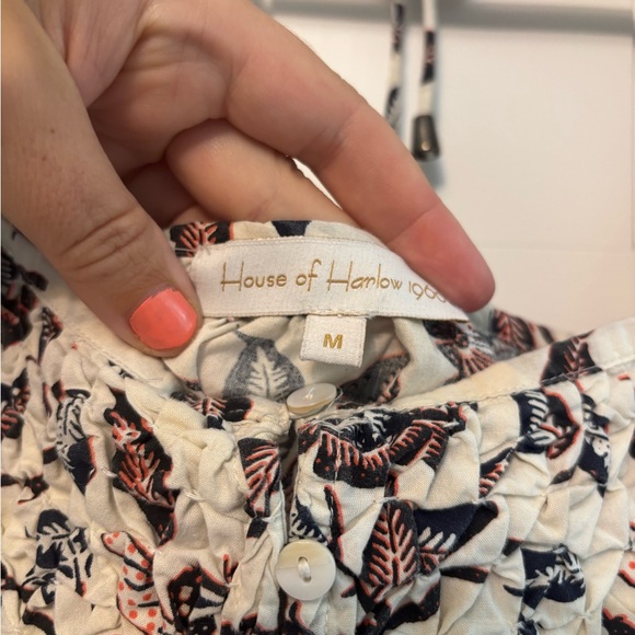 HOUSE OF HARLOW 1960 Ozzie Floral Puff Sleeve Cotton Boho Mini Dress Medium - Picture 8 of 13